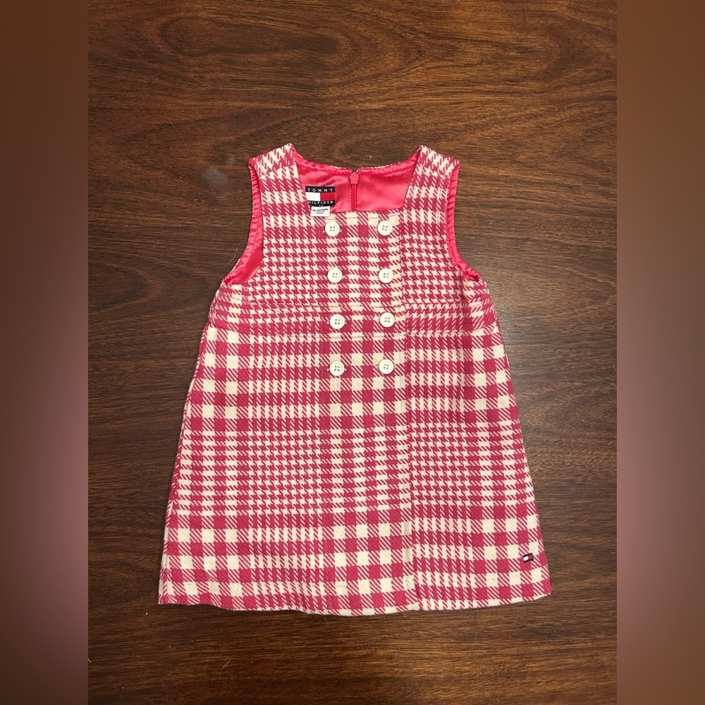 Tommy Hilfiger Red and White Houndstooth Dress